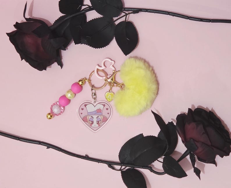 Hazbin Hotel Love Themed Keychains/Bag Charms - Alastor | Angel Dust | Lucifer | Vox & Valentino image 17