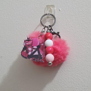 Hazbin Hotel Love Themed Keychains/Bag Charms - Alastor | Angel Dust | Lucifer | Vox & Valentino image 7
