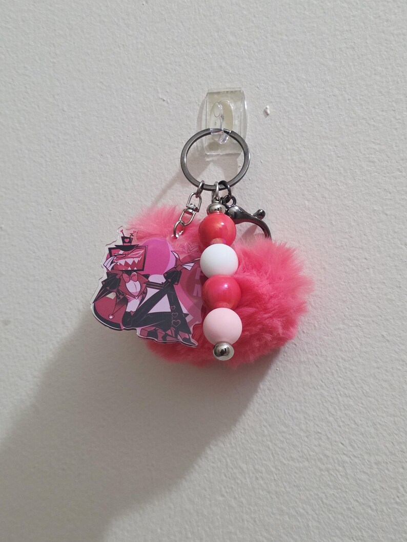 Hazbin Hotel Love Themed Keychains/Bag Charms - Alastor | Angel Dust | Lucifer | Vox & Valentino image 7