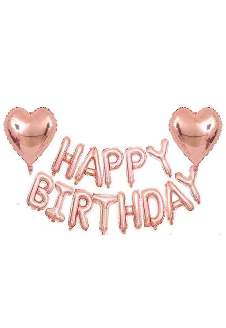 rose gold happy birthday party decorations balloon for girls or women