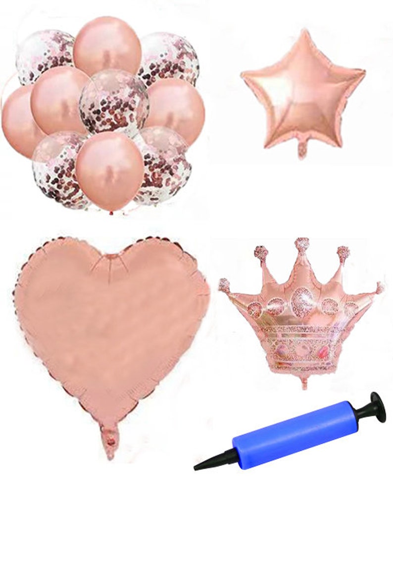 rose gold happy birthday party decorations balloon for girls or women