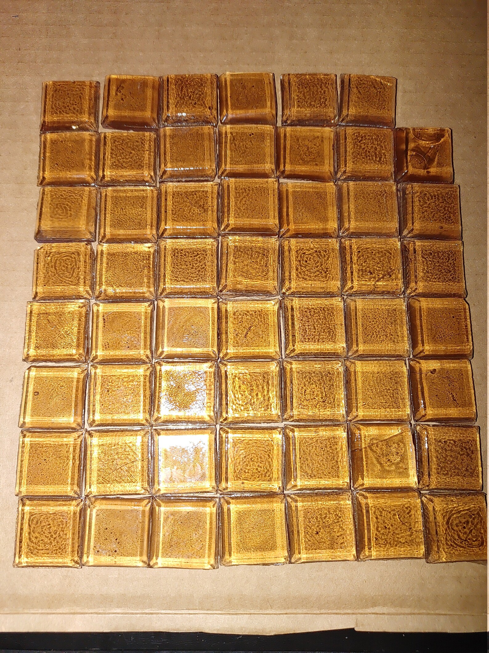 Amber glass tiles 1x1inch 4.5 lb 240 tiles Etsy