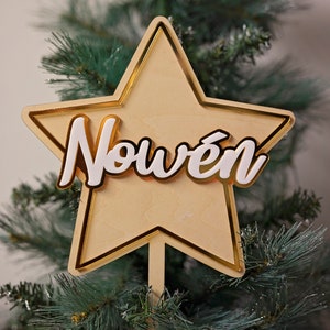 Personalised Tree Topper 3D Mirror  - laser cutting file, svg, vector file - INSTANT DOWNLOAD