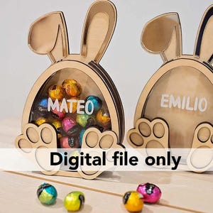 Digital file - Personalised Easter bunny egg for chocolate eggs - laser cutting file, vector file - INSTANT DOWNLOAD - Commercial use