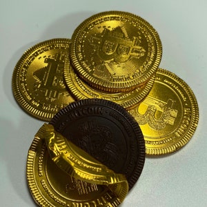 Bitcoin Chocolate Coins Bitcoin Chocolate in Bulk Quantities, Great for Bitcoin parties and cakes zdjęcie 4