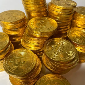 Bitcoin Chocolate Coins Bitcoin Chocolate in Bulk Quantities, Great for Bitcoin parties and cakes zdjęcie 6