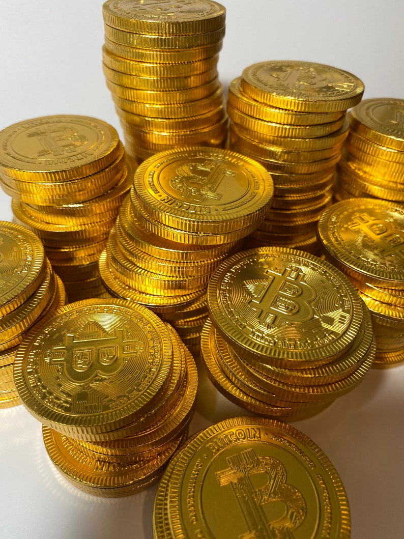 Bitcoin Chocolate Coins Bitcoin Chocolate in Bulk Quantities, Great for Bitcoin parties and cakes zdjęcie 6