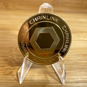 CHAINLINK COIN, LINK Coin, Moeda Comemorativa de Colecionadores de Criptomoeda - Ferro com banho de ouro/prata