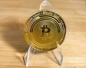 BITCOIN CASH Coin, BCH Coin, Cryptocurrency Commemorative Collectors Coin - Iron with gold/silver plating