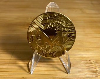 MONERO COIN, Monero Coin, Cryptocurrency Commemorative Collectors Coin - Iron with gold/silver plating