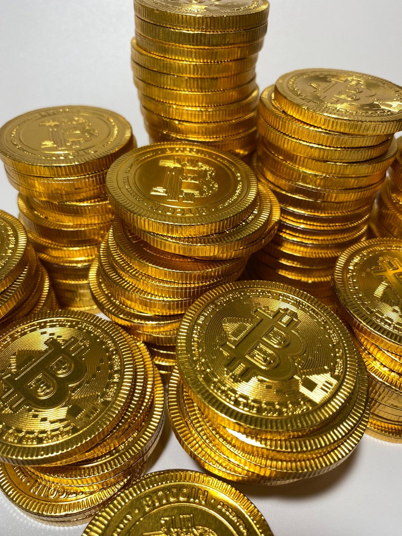 Bitcoin Chocolate Coins Bitcoin Chocolate in Bulk Quantities, Great for Bitcoin parties and cakes zdjęcie 1