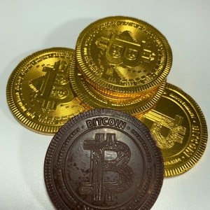 Bitcoin Chocolate Coins Bitcoin Chocolate in Bulk Quantities, Great for Bitcoin parties and cakes zdjęcie 3