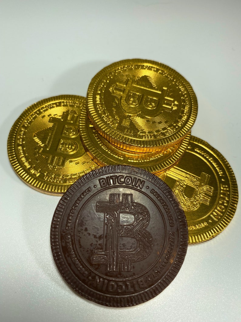 Bitcoin Chocolate Coins Bitcoin Chocolate in Bulk Quantities, Great for Bitcoin parties and cakes zdjęcie 3