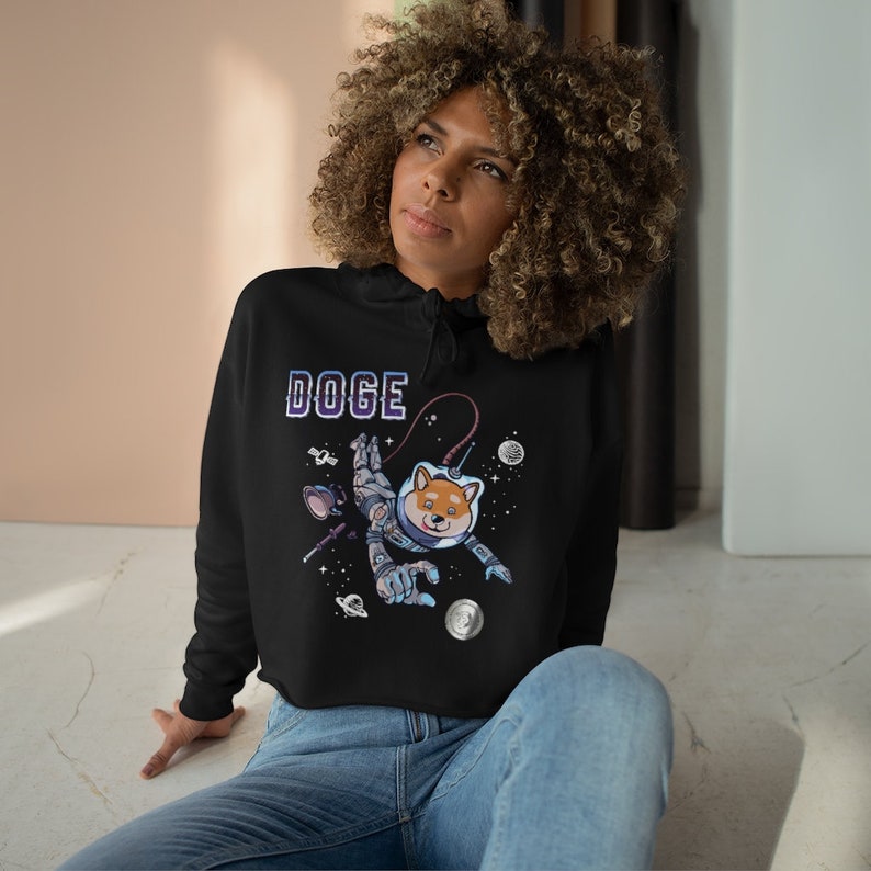Dogecoin Womens Crop Hoodie