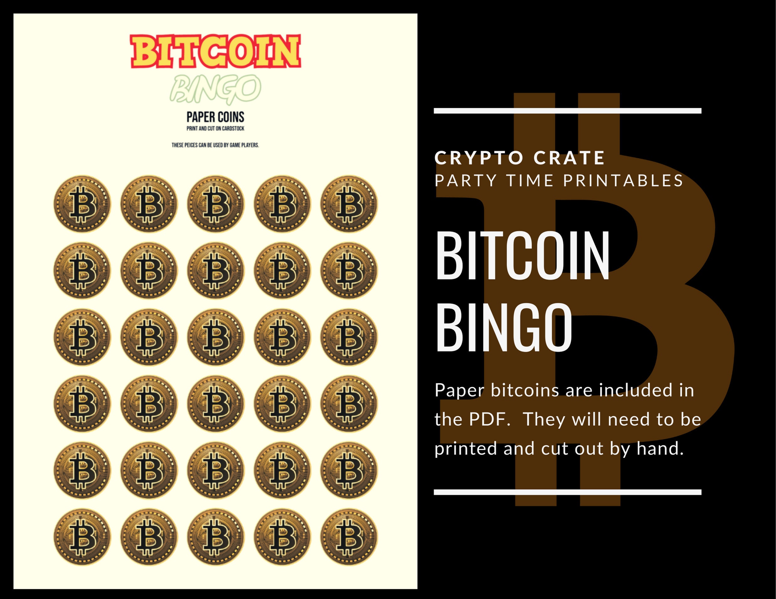 Bitcoin Pizza Day, Bitcoin Bingo, Downloadable Printable for Bitcoin Party  - Etsy