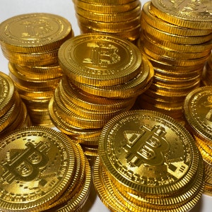 Bitcoin Chocolate Coins Bitcoin Chocolate in Bulk Quantities, Great for Bitcoin parties and cakes zdjęcie 5