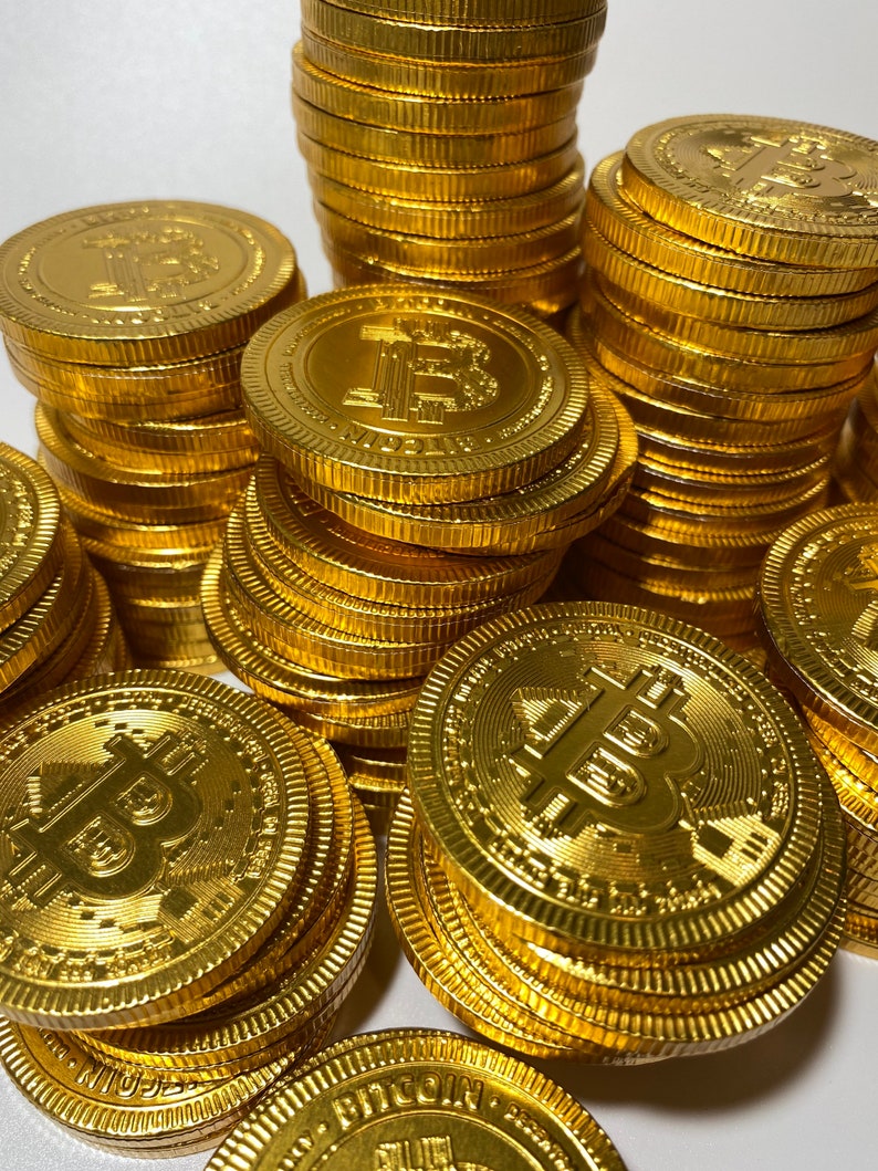 Bitcoin Chocolate Coins Bitcoin Chocolate in Bulk Quantities, Great for Bitcoin parties and cakes zdjęcie 5