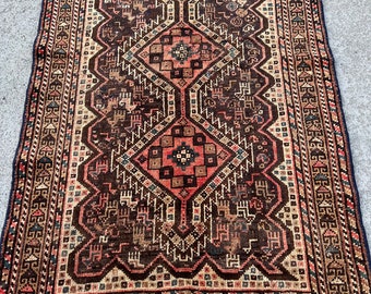 Hand-knotted Oriental Rug, Vintage, 5’11”X4’