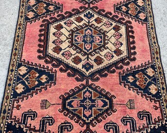 Hand-knotted Oriental Rug, Vintage, 6’X4’