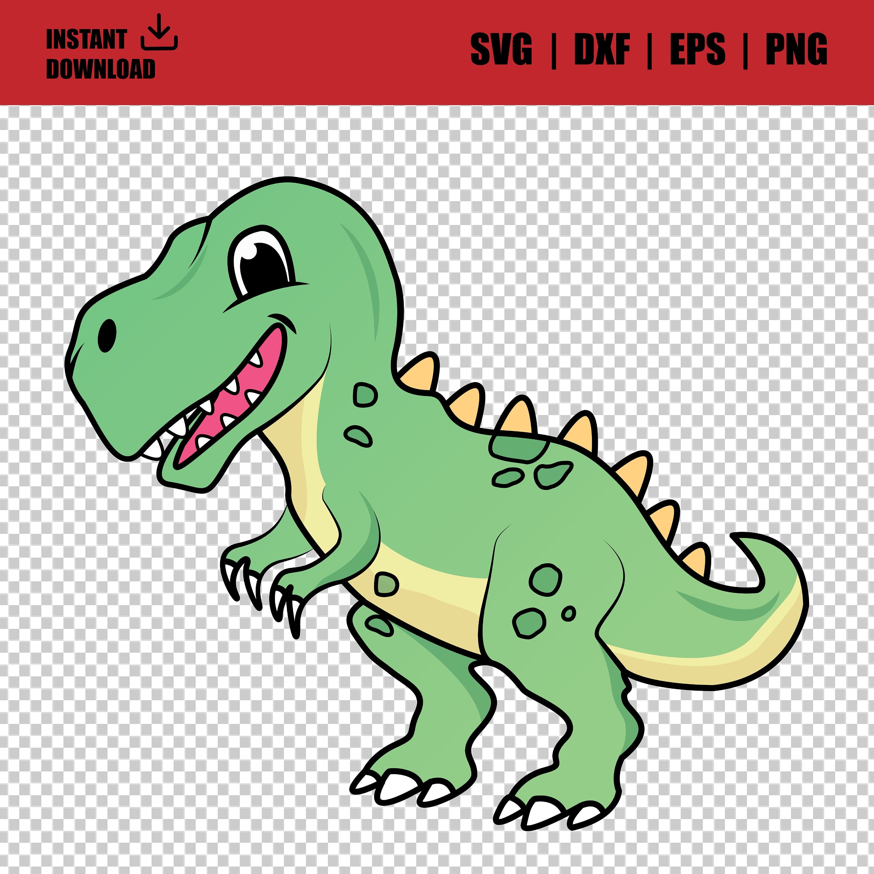 T Rex Dinosaur Cartoon Standing PNG & SVG Design For T-Shirts