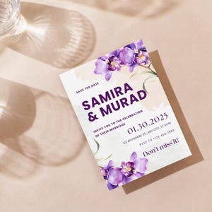 Florale Hochzeitseinladung zum Ausdrucken | Sofortiger Download Digitales Produkt | Boho Einladung Vorlage | Bearbeitbare rustikale Karte | Bearbeitbares Vorlagenset