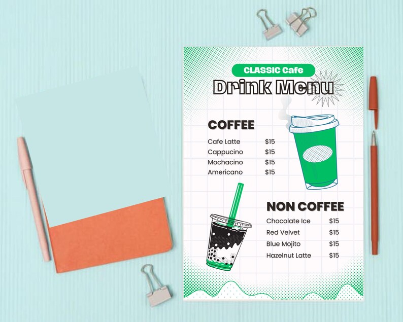 Custom Fillable Bar Editable Digital Bar Menu Template | Printable Cocktail Menu Instant ...