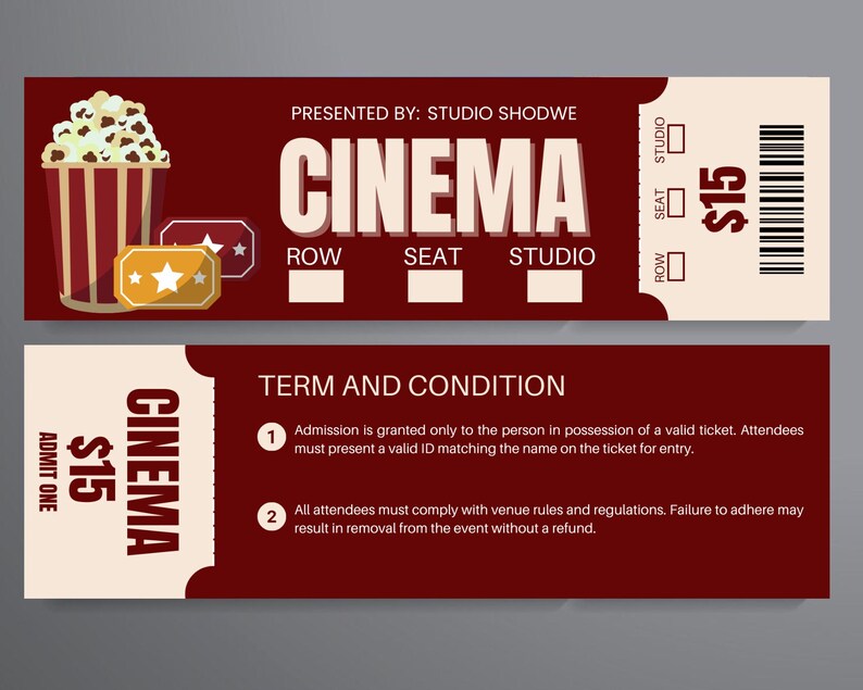 Ticket Bottom Digital Download Event Ticket | Printable Admission Pass | Instant ...