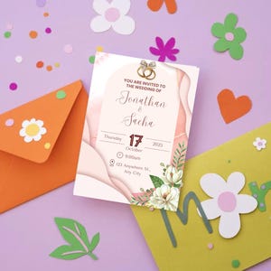 Florale Hochzeitseinladung zum Ausdrucken | Sofortiger Download Digitales Produkt | Boho Einladung Vorlage | Bearbeitbare rustikale Karte | Bearbeitbares Vorlagenset