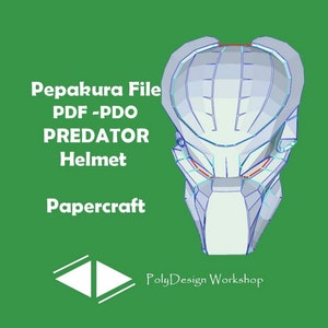 DIY Predator Helmet EVA foam helmet pattern template Pepakura file Pdo & Pdf printable digital download cosplay costume large pdf