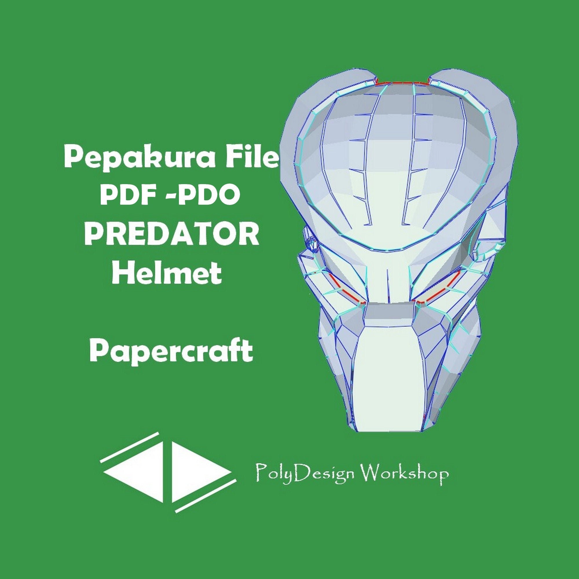 DIY Predator Helmet EVA Foam Helmet Pattern Template Pepakura File Pdo