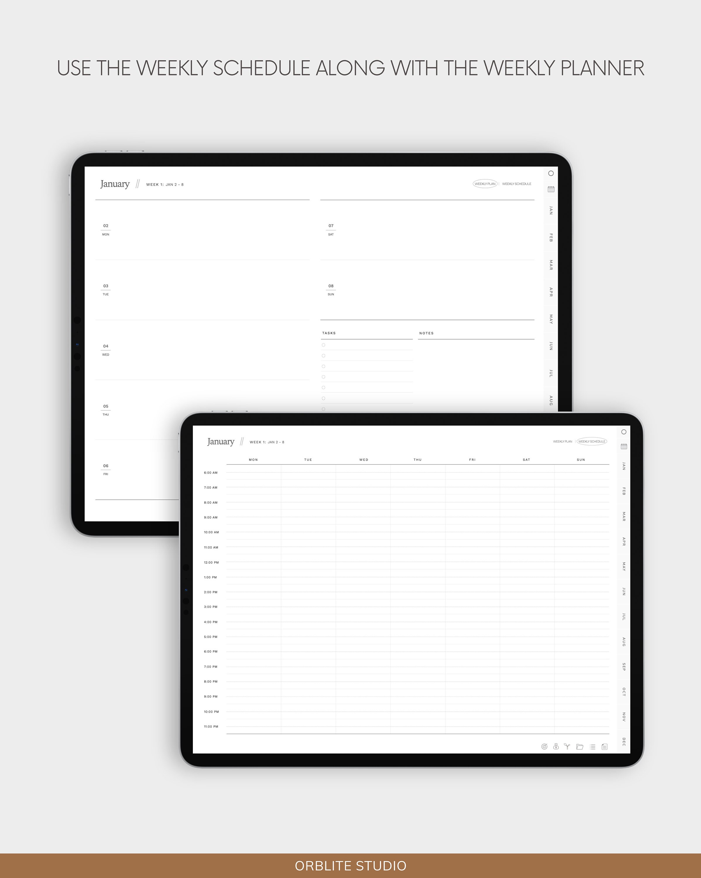 2023 Digital Planner, Digital Planner, Minimal Hyperlinked Planner for