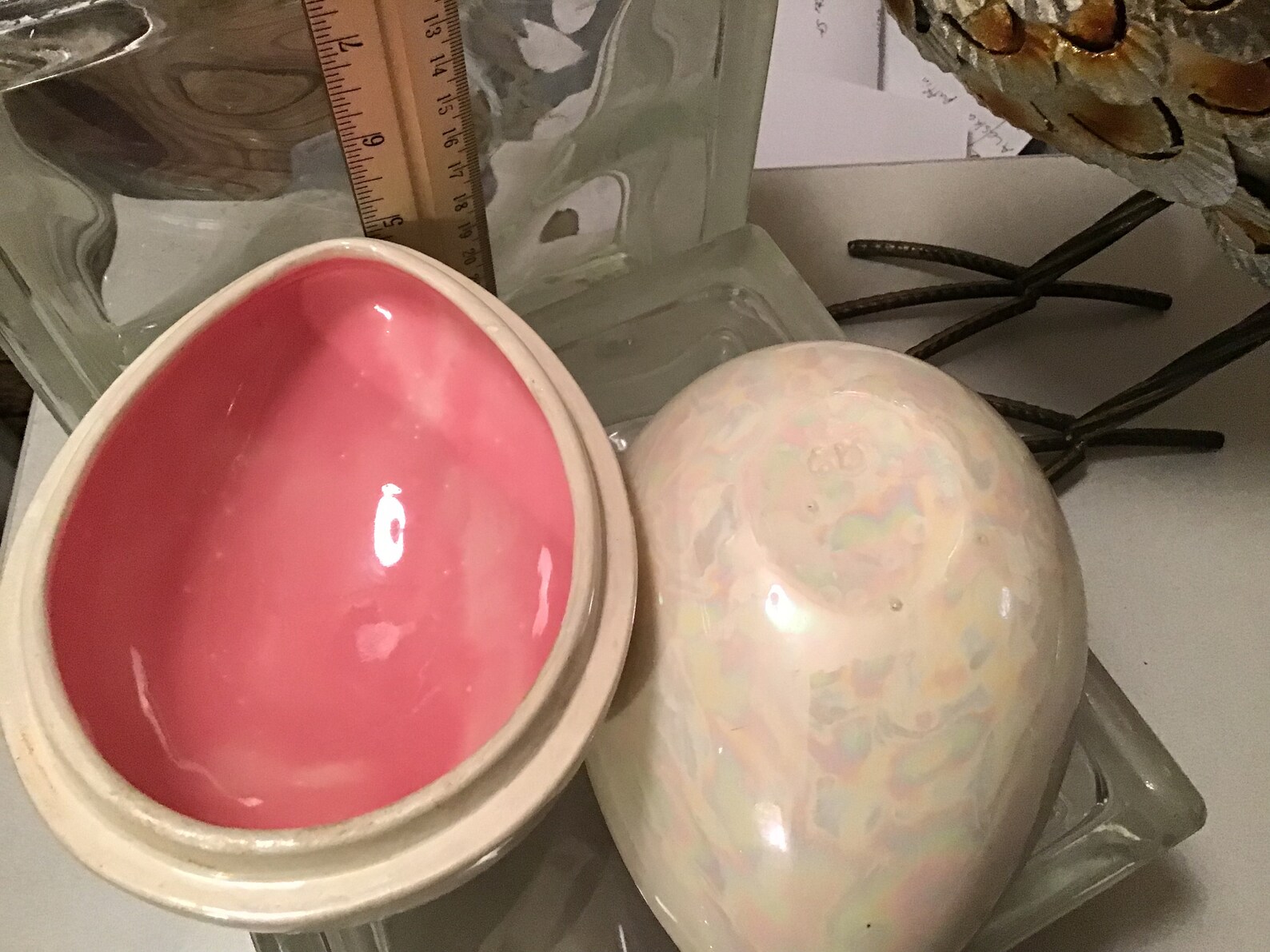 Egg shaped ceramic bowl with lid Etsy