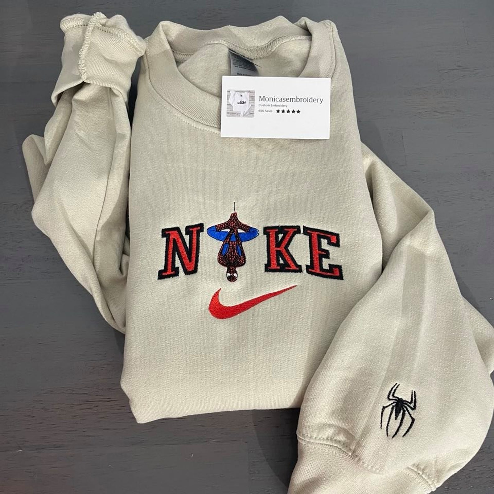 Spiderman Embroidered Sweatshirt | Etsy