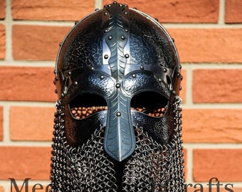 medieval Armor Viking Helmet,chain mail helmet,14 gauge viking helmet