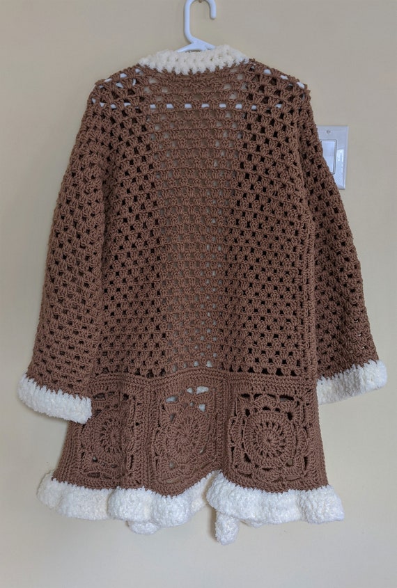 Electric Ladyland Tan Penny Lane / Afghan Coat Style Crochet Electric Ladyland Tan Penny Lane / Afghan Coat Style Crochet