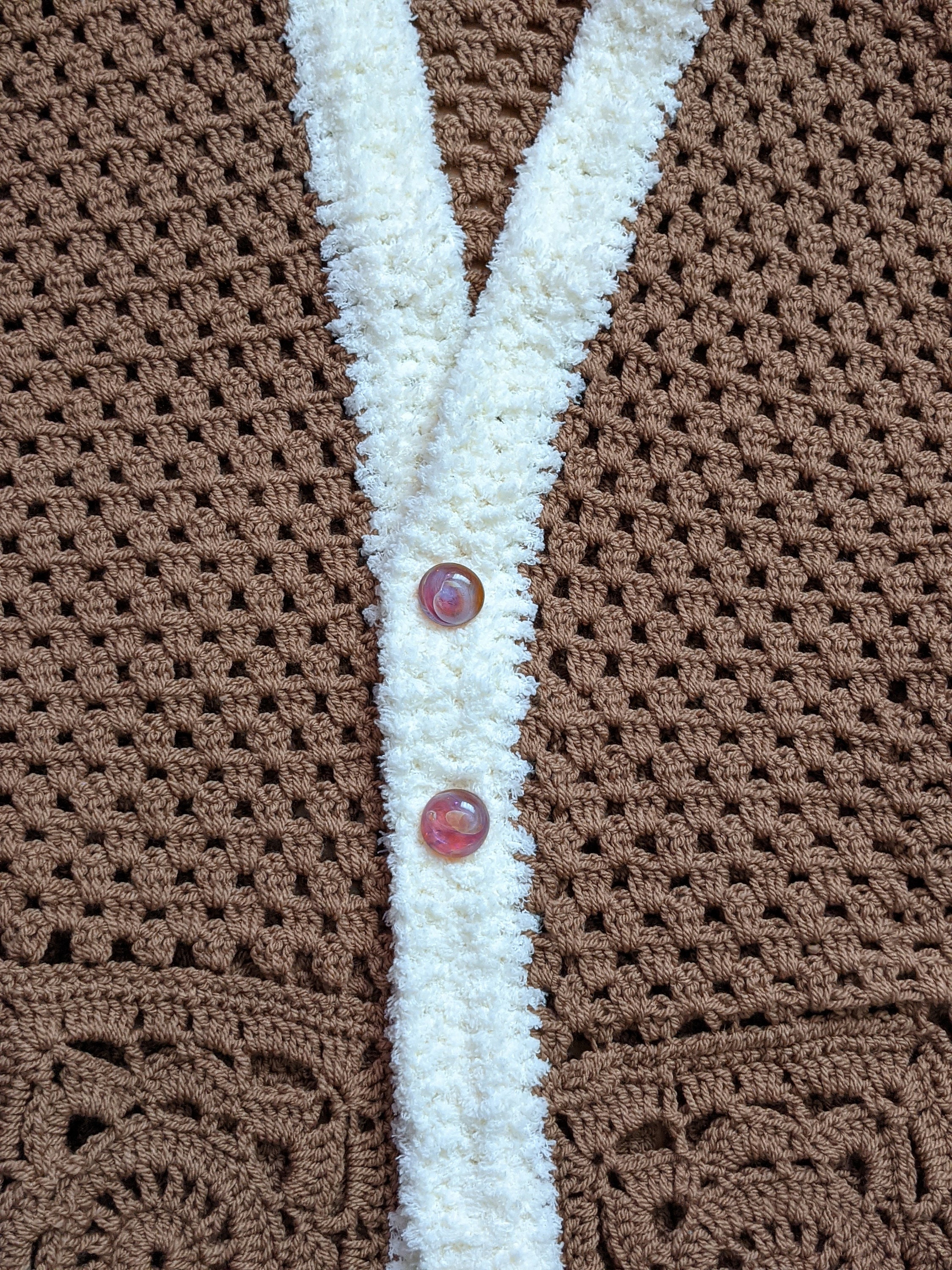 【massnoun】DOUBLE SOFT WOOL QUILTING CARDIGAN Women's Color Block Patchwork Cardigan Oversized Crochet