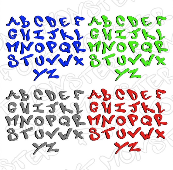 Graffiti Urban Style Font Alphabet Bubble Letters Files SVG - Etsy