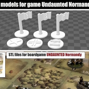 Undaunted Normandy Game Markers STL - 3D Printer Models (Digital Download)