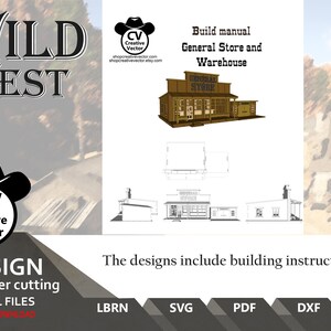 Wild West General Store project for laser cutting xtool lightburn files for laser