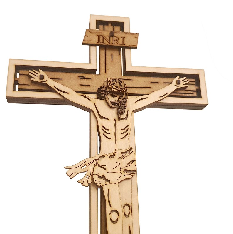 Jesus on Cross Files for Laser Cut : 5 Layer SVG DXF XCS Lightburn ...