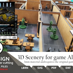 Aliens Board Game 3D Scenery: Files for laser cut  (SVG DXF)