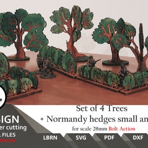 Fichiers pour arbres et haies découpés au laser : décor Wargaming 28 mm (téléchargement numérique)