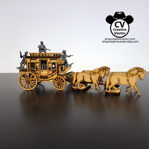 Wild West Stagecoach Laser Cut FILES 1:56 Scale SVG XCS Dxf for ...