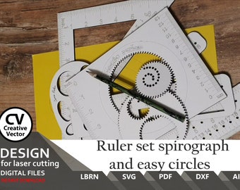 Spirograph Ruler Set: Files for laser cut (Digital File)