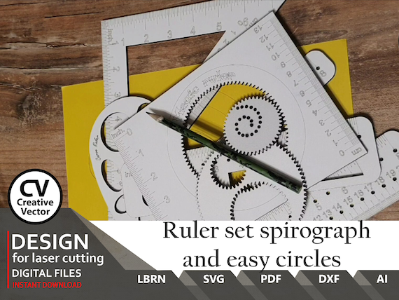 Ruler Set Spirograph and Easy Circles Inch and Cm Ruler - Etsy