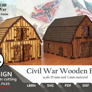 Trälada från amerikanska inbördeskriget: Krigsspelsterräng i skala 15 mm (SVG, PDF, DXF)