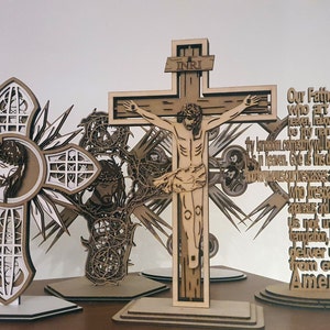 Jesus on Cross Files for Laser Cut : 5 Layer SVG DXF XCS Lightburn ...