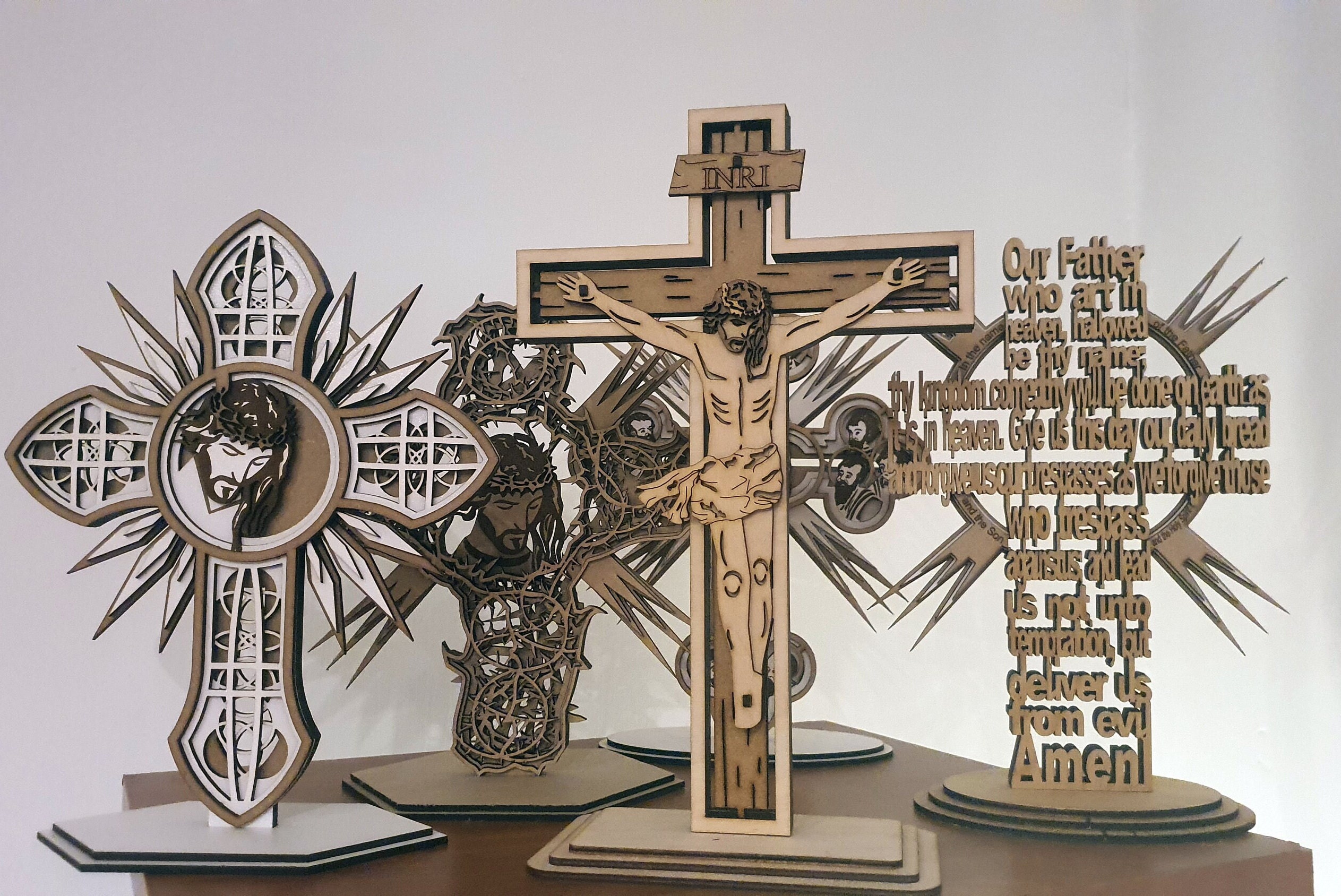Jesus on Cross Files for Laser Cut : 5 Layer SVG DXF XCS Lightburn ...