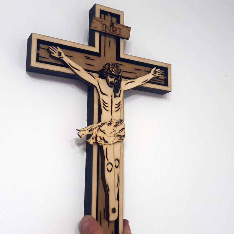 Jesus on Cross: 6-layer LASER FILES for Cut Wall Hanging (SVG, Dxf,xcs ...