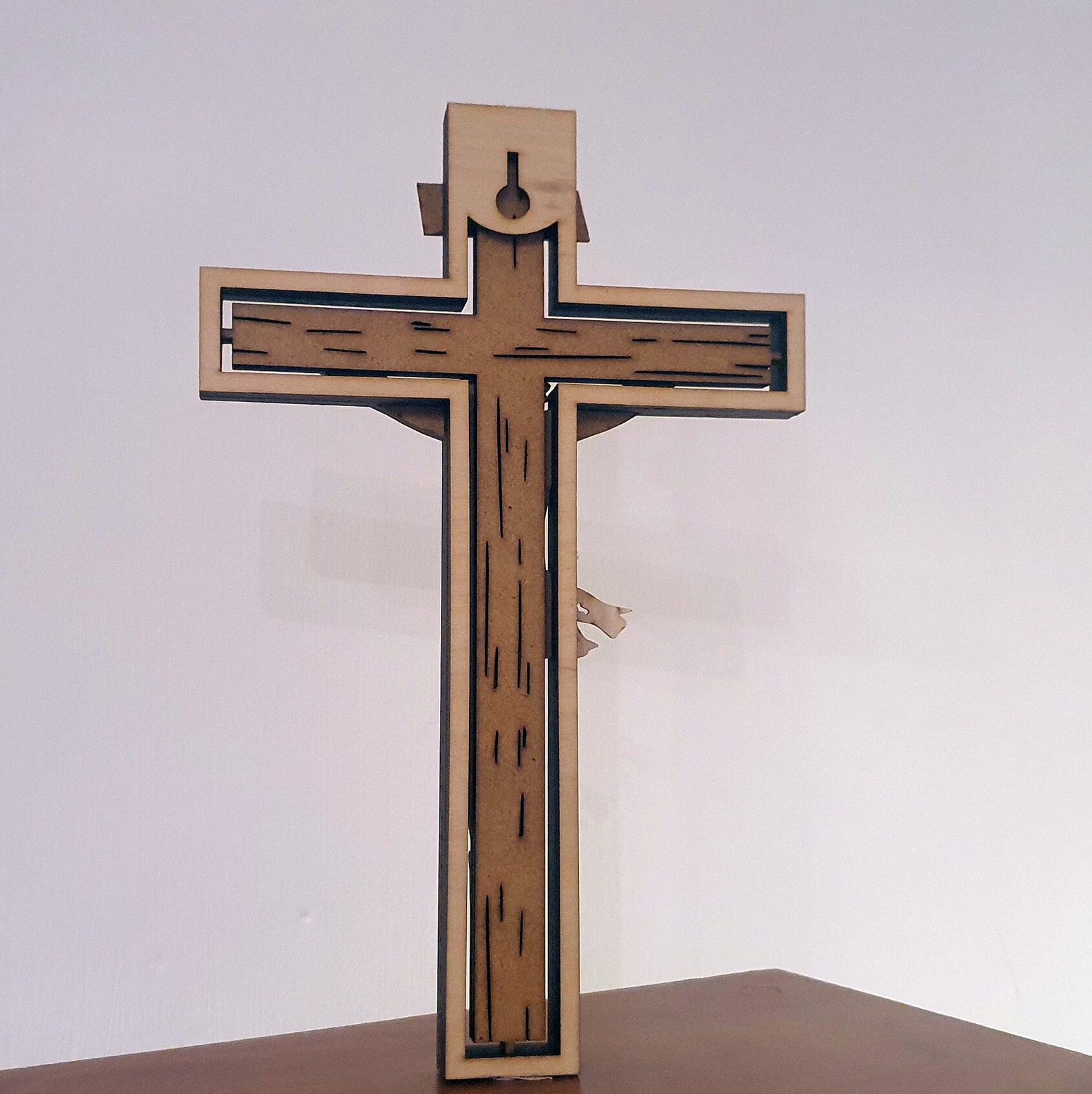 Files for Laser Cut Jesus on Cross: 6-layer Wall Hanging (SVG, DXF,XCS ...